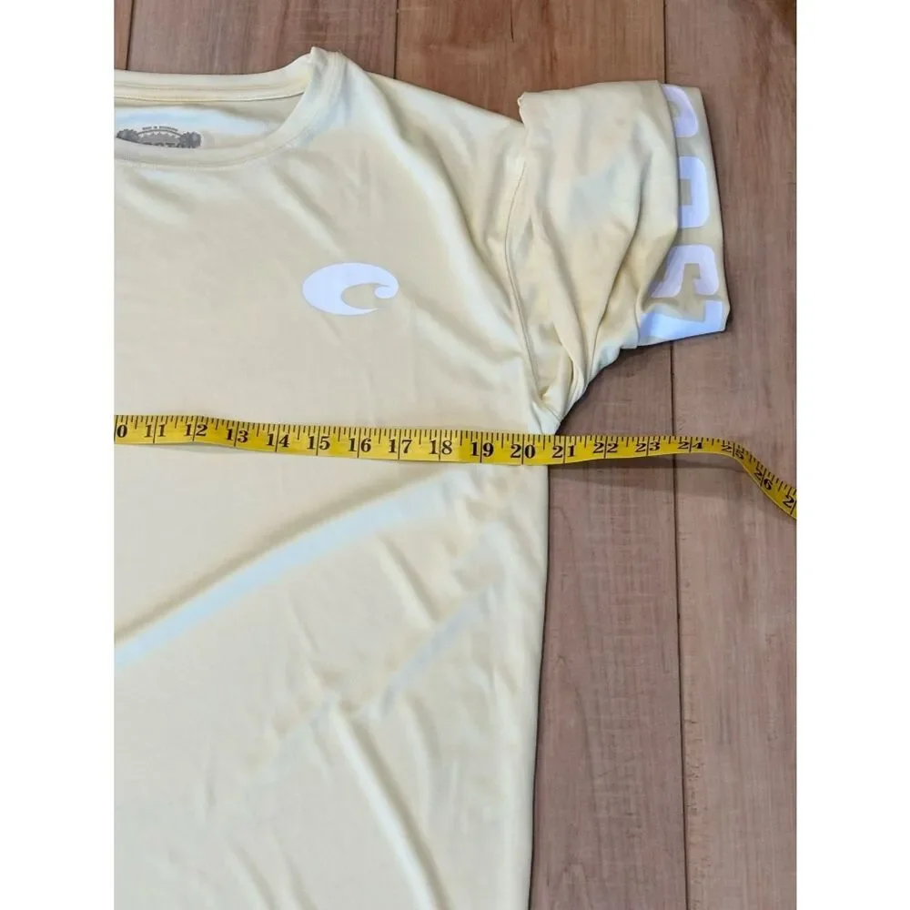 Costa Men's Sun Swim Fishing Long Sleeve Tee Shirt Yellow Large *CALL-OUTS*